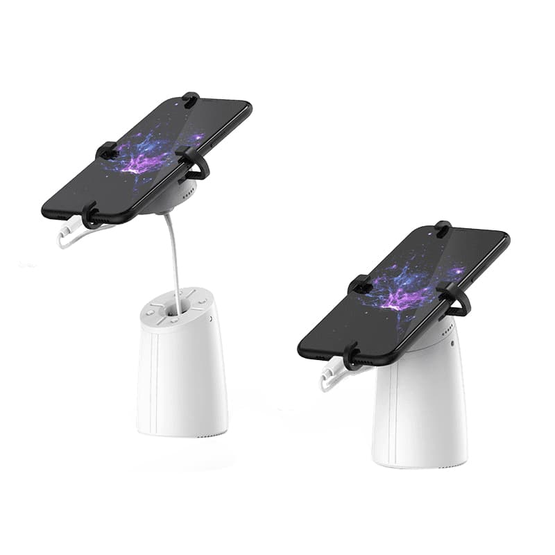 security display stand for cell phone, the MAS1008-P is designed specifically for high security. It protectes expensive phones on display from shoplifting while provides an excellent customer experience.