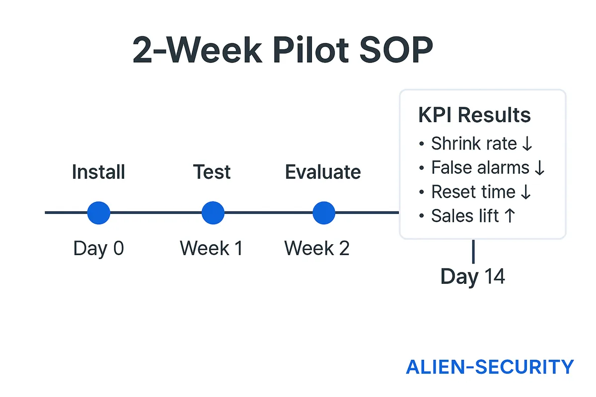 2-week pilot SOP and KPI model for mobile anti theft devices